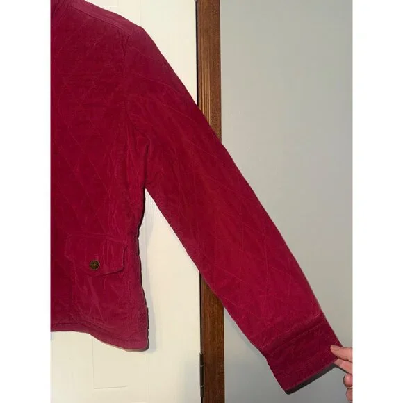 Eddie Bauer Pink Corduroy Lightweight Jacket Size Small - Picture 12 of 16